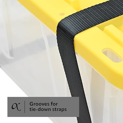 CX 27-Gallon Heavy Duty Clear Stackable Storage Bins with Lids, 4 Pack - Image 5