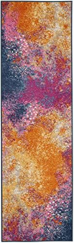 Nourison Home Passion Modern Sunburst 2'2'' x 14 Area-Rug, Easy-Cleaning, Non Shedding, Bed Room, Living Room, Dining Room, Kitchen (2x14) - Image 2