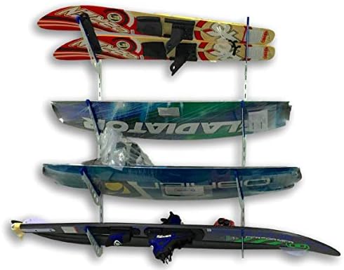 StoreYourBoard Adjustable Water Ski Wall Storage Rack, Holds 4 Sets of Skis, Garage Home Boathouse Organizer - Image 3