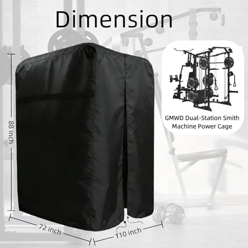 47"-110"W Squat Rack Cover with Waterproof Zipper for Gym Equipment - Image 2