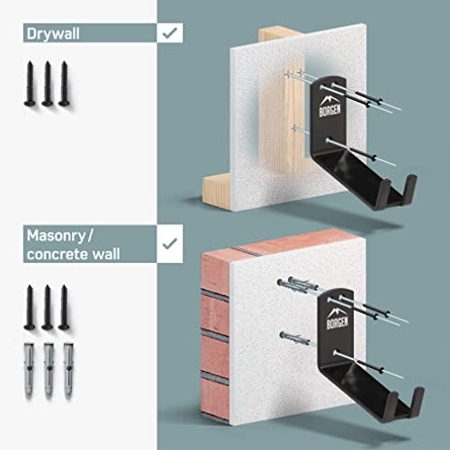 Borgen Wall Mount Pedal Hook for E-Bike & MTB - Black - Set of 3 - Image 4