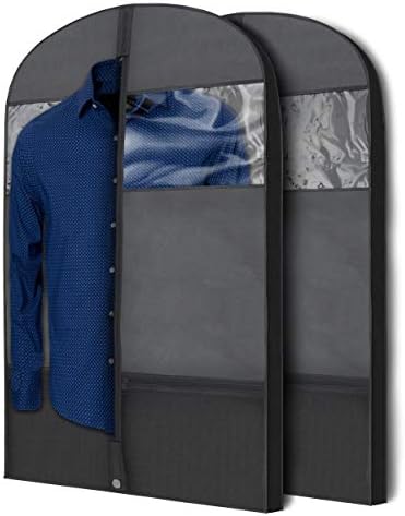 Plixio Gusseted Garment Bags Suit Bag for Travel and Clothing Storage of Dresses, Dress Shirts, Coats— Includes Zipper Pockets and Large Transparent Window (10 Pack: 43" x 24" x 3.4") - Image 5