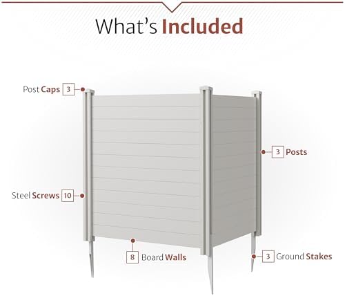 Enclo Premium White Vinyl Privacy Screen, DIY No Dig Kit - Image 5