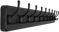 SKOLOO Rustic Wall Mounted Coat Rack, 10 Hooks, 38", Solid Wood, Black by SKOLOO