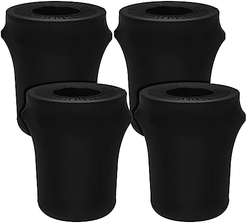 Tanlade 4 Pcs 32 Gallon Stretch Spandex Trash Can Covers Round, Black by Tanlade