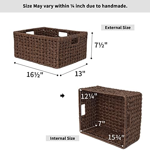 GRANNY SAYS Bundle of 1-Pack Extra Large Wicker Storage Basket for Organizing & 2-Pack Storage Baskets for Shelves - Image 6