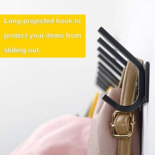 WEBI Coat Rack Wall Mounted,24 Inch 8 Hooks for Hanging Coats,Hook Rack Hook Rail Coat Hanger Wall Mount for Backpack,Clothes,Jacket,Black,2 Packs - Image 5