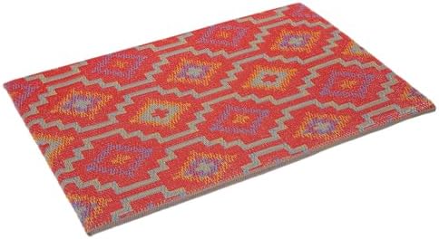 Fab Habitat Striped Non Slip Doormat - Durable, Thin - Recycled Plastic - Entryway, Front Door, Porch, Patio - Lhasa - Orange & Violet (24" x 36" Non-Slip) - Image 4
