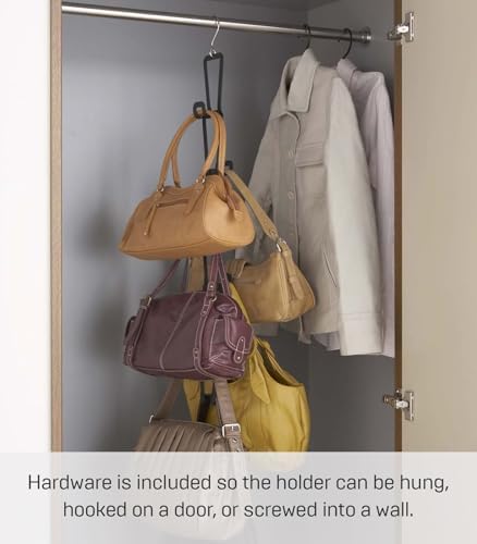 YAMAZAKI Home Chain Link Bag Holder - Closet Storage Hanging Organizer Rack Steel One Size Black - Image 3