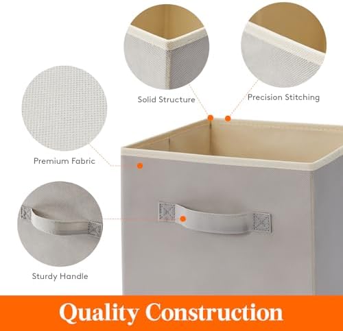 Lifewit Storage Cubes, 11 Inch Organizer Bins, 18L Light Gray, 16 Packs - Image 3