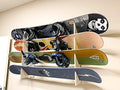 Wooden Board Rack Display Shelf - Snowboard Skateboard Ski Longboard Changeable Size Wood Color by FactoryCrafts