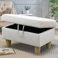 28.5'' Ottoman with Storage, Flannel Ottoman Foot Rest for Living Room Upholstered Footstool, Perfect Storage Ottoman Bench Bag Floor Chair for Bedroom or Entryway, White by SumKeaVideoSewerCameraSystem