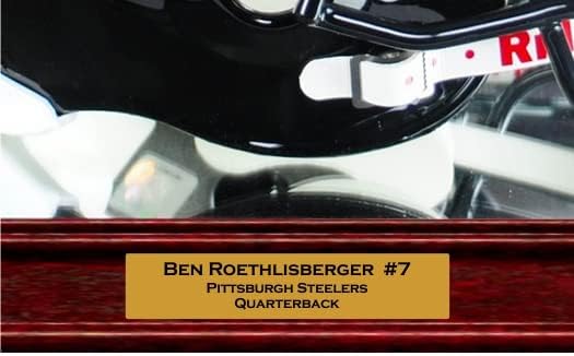 Football Helmet Display Case - Octagon with Sport Moulding (Cherry w Engraving) - Image 2