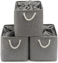 16x12x12 In Foldable Fabric Large Storage Bins with Handle 3 Pack by VQRTEXAStorageBasket