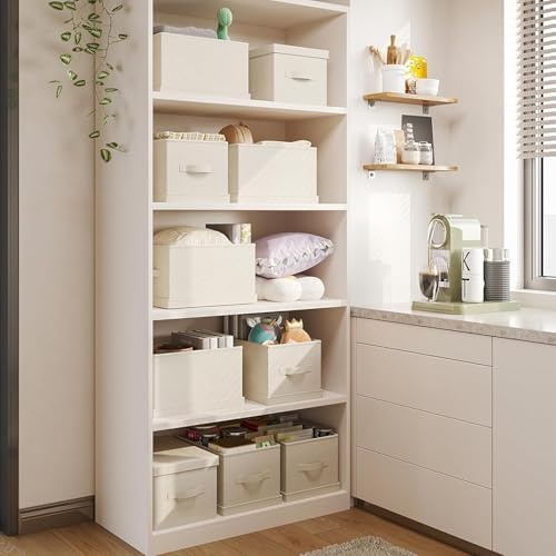 Extra large Fabric Storage Bins with Lids 22.8*15.8*15 in, 2-Pack Storage Baskets for Closet, Large Linen Organizers and Storage Bins for Bedroom, Collapsible Baskets and Bins with Handles, Off White - Image 6