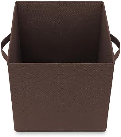 Casafield Set of 12 Collapsible Fabric Cube Storage Bins, Brown - 11" Foldable Cloth Baskets for Shelves, Cubby Organizers & More - Image 4