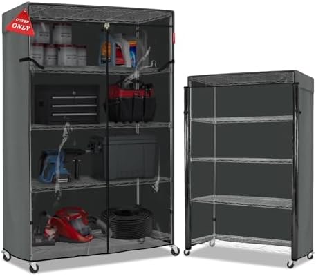 Porch Shield 600D Storage Shelf Cover for Wire Rack, 48"Wx18"Dx72"H, Grey by PorchShield