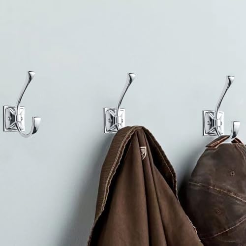10 Pack Decorative Heavy Duty Towel Hooks for Hanging Robe Double Polished Chrome Coat Hooks Wall Mounted with Screws for Key, Towel, Bags, Cup, Hat - Image 4