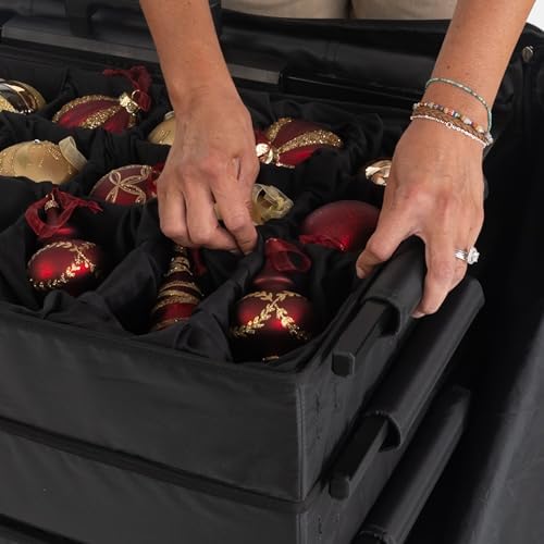 Telescoping Christmas Ornament Storage Box, Adjustable Dividers, 140 Slots - Image 7