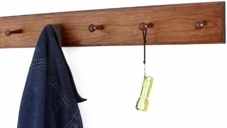 Cherry Shaker Peg Rack 4.5" Extra Wide (Mahogany, 29" x 4.5" with 5 pegs) - Image 2
