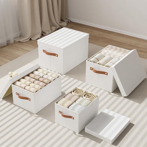 Fabric Storage Baskets,White Boxes,7.1 x 9.1 x 13In,5 Pack - Image 7