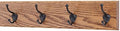 PegandRail Oak Wall Mounted Coat Rack with Bronze Hooks 4.5" Ultra Wide (Chestnut, 20" x 4.5" with 4 Hooks) by PEG+AND+RAIL