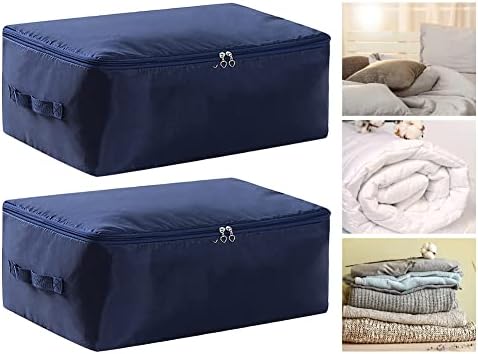 2 Pack 36L Underbed Storage Bags, Large Clothes Storage Bag with Zips & Handles, Foldable Waterproof Organizer, Clothes Moving Bag for Blanket Comforter Clothing Bedding - Image 4