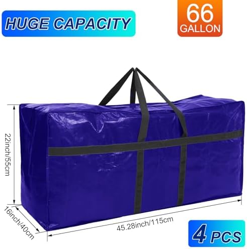 4 Pcs 66 Gallon Extra Large Moving Bags Heavy Duty Storage Bag - Image 3