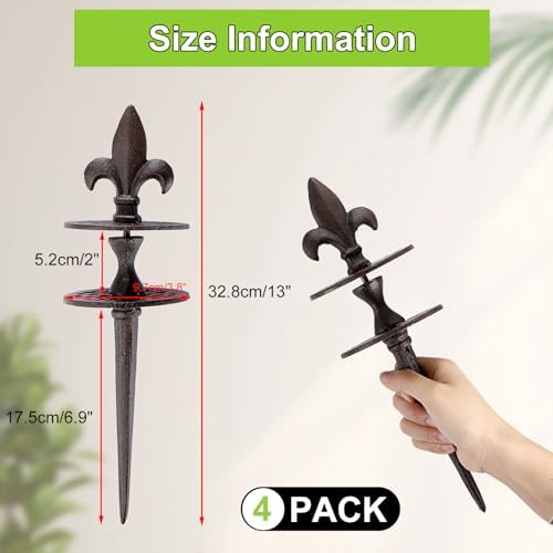 OwnMy 4PCS Cast Iron Garden Hose Guide Stakes Heavy Duty Hose Guide Spikes - Image 3