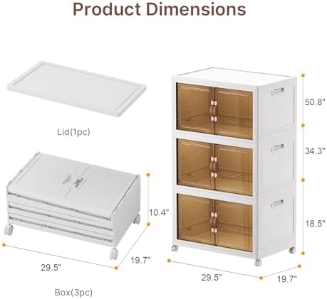 UAMFURI Stackable Storage Bins with Lids, 540QT Lockable Storage Cabinet - Image 4