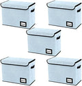 5 Pack Comic Book Storage Boxes, 15.8" X 7.8" X 11.8", Collapsible Comic Short Box, Holds 160-180 Collection Comic Book Container Holder Shelf Protector Organizer Bin (Blue) by YNSZAS