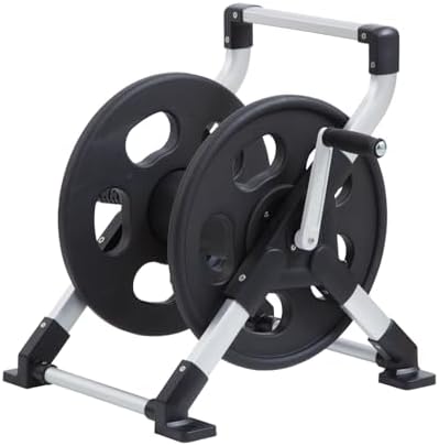 Liberty Garden 306 Explorer Floor or Wall Mount Hose Reel, Aluminum, Holds 150-feet of 5/8-Inch hose, Silver/Black by LibertyGardenProducts