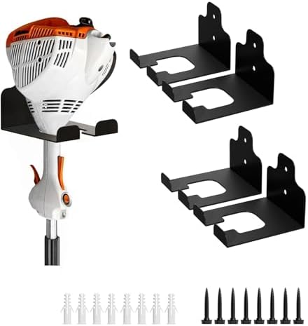 JNIHEEP Garage Organizer Trimmer Rack,Garden Power Tool Hanger,4 Pack,Black by JNIHEEPHOUSEWARE