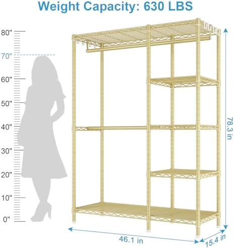 Ulif F2 Clothes Rack, 5 Tiers Heavy Duty Garment Rack for Bedroom - Image 3