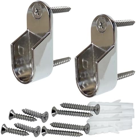 CUSTOM CUT | Oval Closet Rod | Up to 94" | Screw-on Wall Brackets | Polished Chrome - Image 2