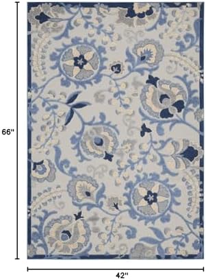Nourison Home Aloha Blue Grey 3'6" x 5'6" Area Rug - Easy Clean, Non Shedding, Bed Room, Living Room, Dining Room, Kitchen (4' x 6') - Image 2