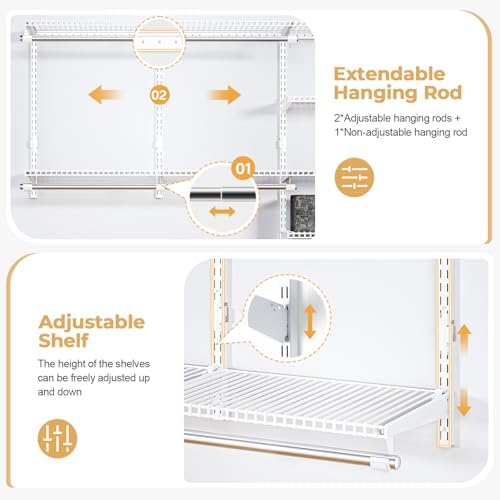 Sturdy Closet Organizer System: 8.7 Ft. Custom Metal Wire Shelving - Image 3