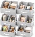 Closet Organizers Storage, Small Collapsible Bin 6pc, Light Gray by HomeluxTheory