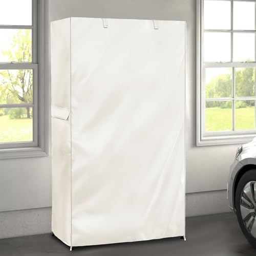 Wire Shelf Cover,600D Heavy Duty 100% Waterproof Shelf Covers for Wire Shelving,Outdoor Storage Shelves Cover for Metal Rack,48" W x 18" D x 82" H,Beige - Image 2