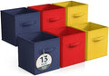 Sorbus 6-Pack Fabric Storage Cubes (13 Inch, Multi - Yellow Red Navy) by Sorbus