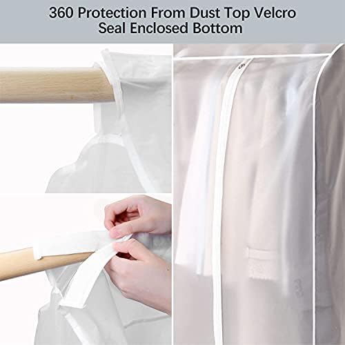 2 Pcs 50'' Garment Rack Cover, Dustproof Waterproof Garment Bags for Hanging Clothes Clothing Storage Bag with Zipper for Closet Storage, Hanging Shirts, Coats, Dresses, Suits, Seal Closets - Image 5