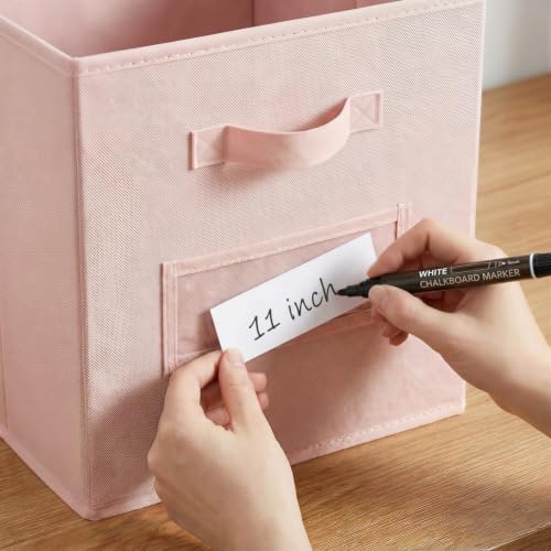 Storage Bins,11" Cube Storage Bin with Labels,10pcs,Pink - Image 4