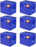 TICONN 6 Pack Extra Large Moving Bags with Zippers & Carrying Handles, Heavy-Duty Storage Tote Moving Boxes for Space Saving (6 PK, 60 Gallon) by TICONN