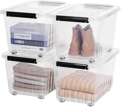 Citylife 54 Quart Large Clear Plastic Storage Bins with Lids 4-Pack - Image 6