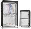 Rileytee Garment Rack Cover,600D Heavy Duty Waterproof Clothing Rack Cover,Clothes Rack Cover with Zipper for Metal Garment Rack（Clear Front,46"W x 18"D x 80"H,Cover Only) by Rileytee