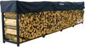 Woodhaven Black Large Outdoor Firewood Rack (16 Foot, With Cover) by Woodhaven