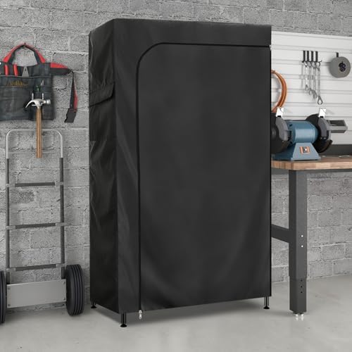 Waterproof Storage Shelf Cover,60 x 24 x 72 Inch Wire Shelving Rack Covers,Dustproof Shelving Unit Covers (Cover only,Black) - Image 2