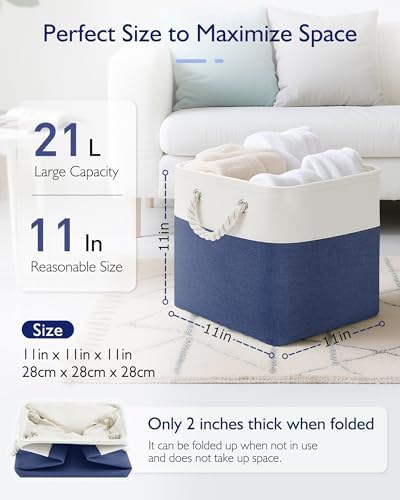 Patvingot 11-Inch Fabric Cube Storage Bins with Handles,6 Pack,Foldable - Image 2
