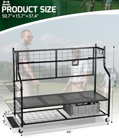 Mythinglogic 4-Bag Golf Storage Organizer with Club and Shoe Storage - Image 6