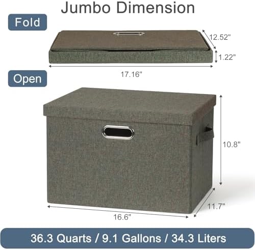 Storage Bins with Lids Fabric Closet Organizers Cubes Office Organization - Image 2